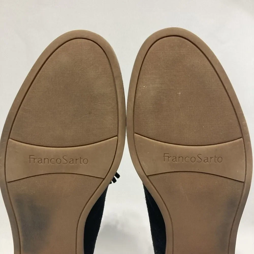 Franco Sarto L-Hadden Womens Sz 7.5 M‎ Suede Loafers Slip On Shoes With Tassels